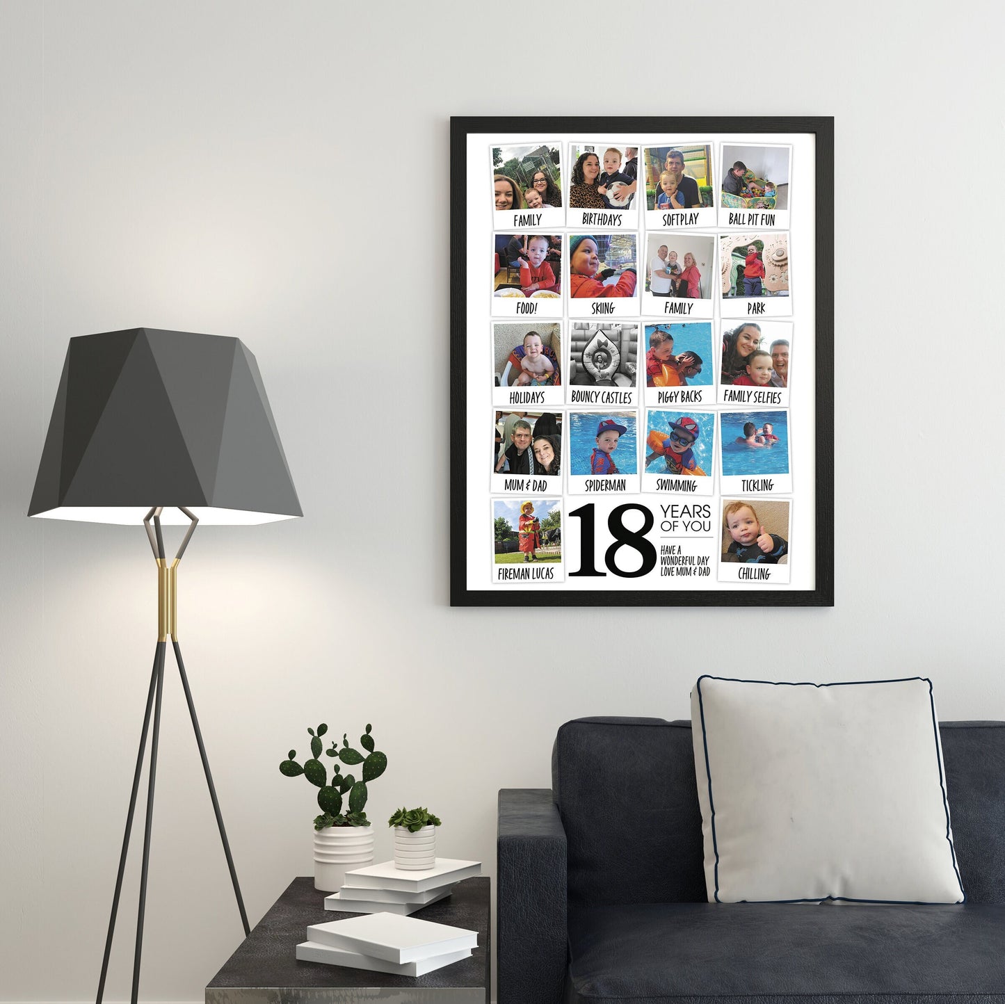 18 Years of you, Personalised Photo Collage, 18th Birthday Present, Framed Photo Prints, 18th Gift for Boy or Girl, Memories Image Print.