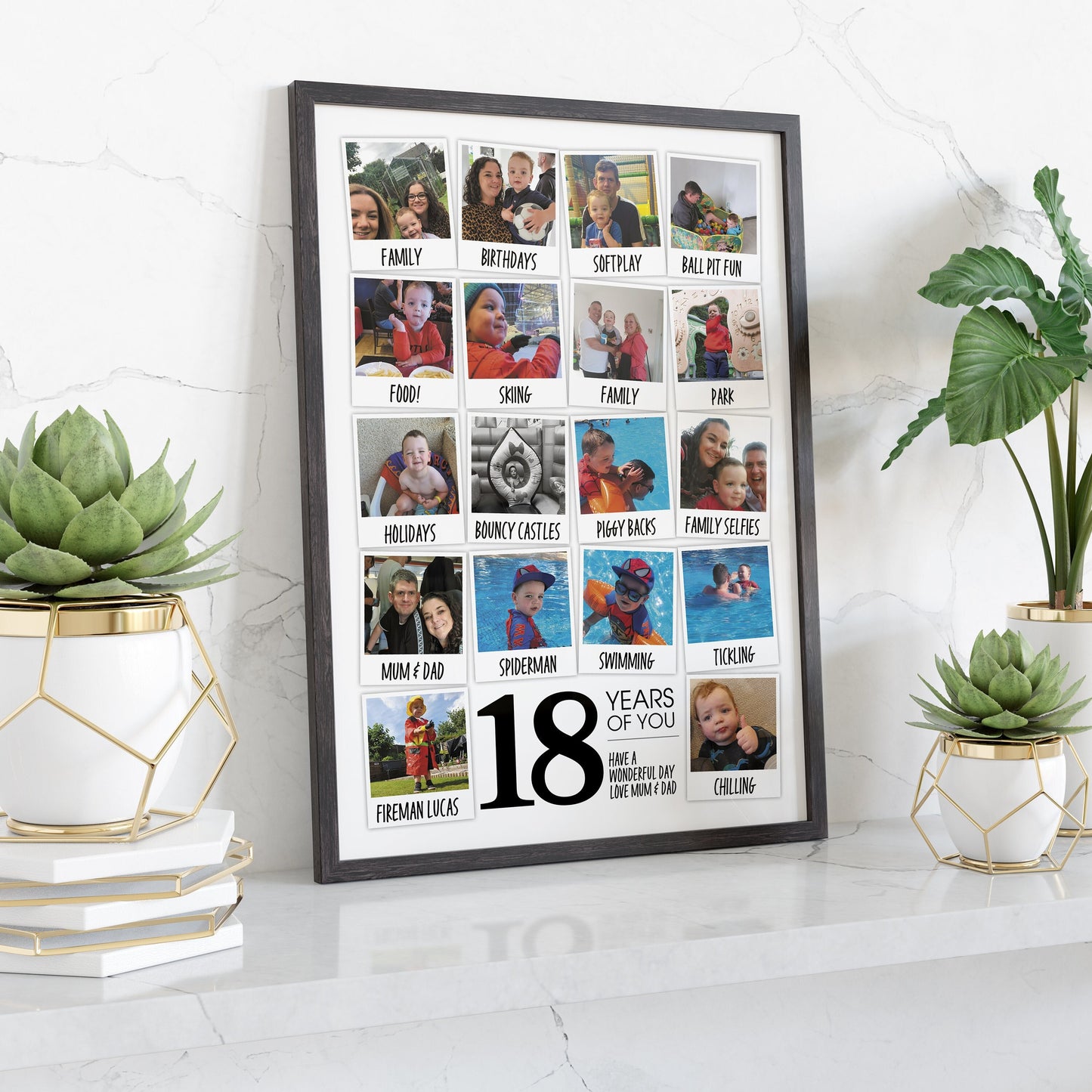 18 Years of you, Personalised Photo Collage, 18th Birthday Present, Framed Photo Prints, 18th Gift for Boy or Girl, Memories Image Print.