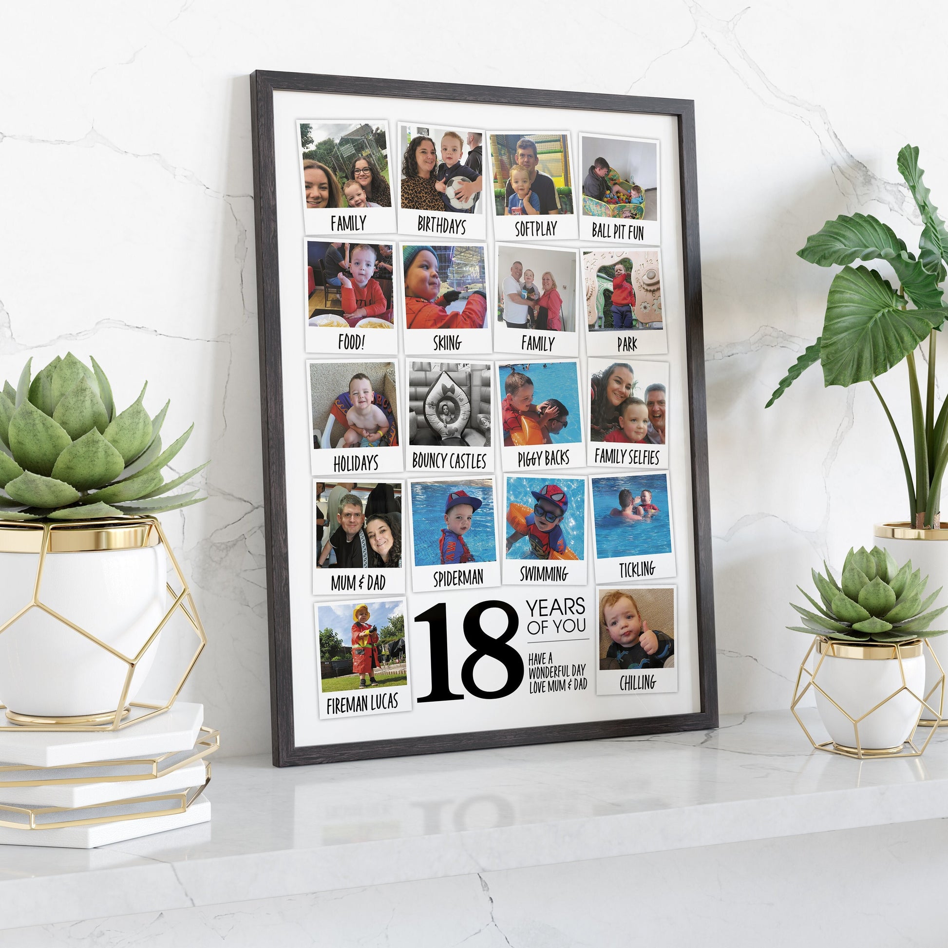 18 Years of you, Personalised Photo Collage, 18th Birthday Present, Framed Photo Prints, 18th Gift for Boy or Girl, Memories Image Print.
