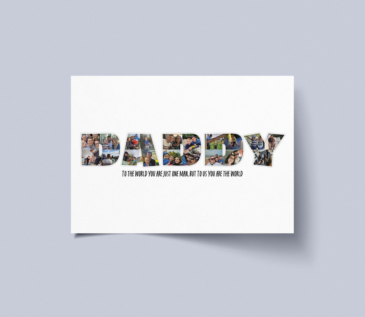 Personalised Daddy Photo Collage Print, Custom Family Gift, Father's Day Gift, Customisable Wall Art, Framed Printed Collage, Gifts for Dad