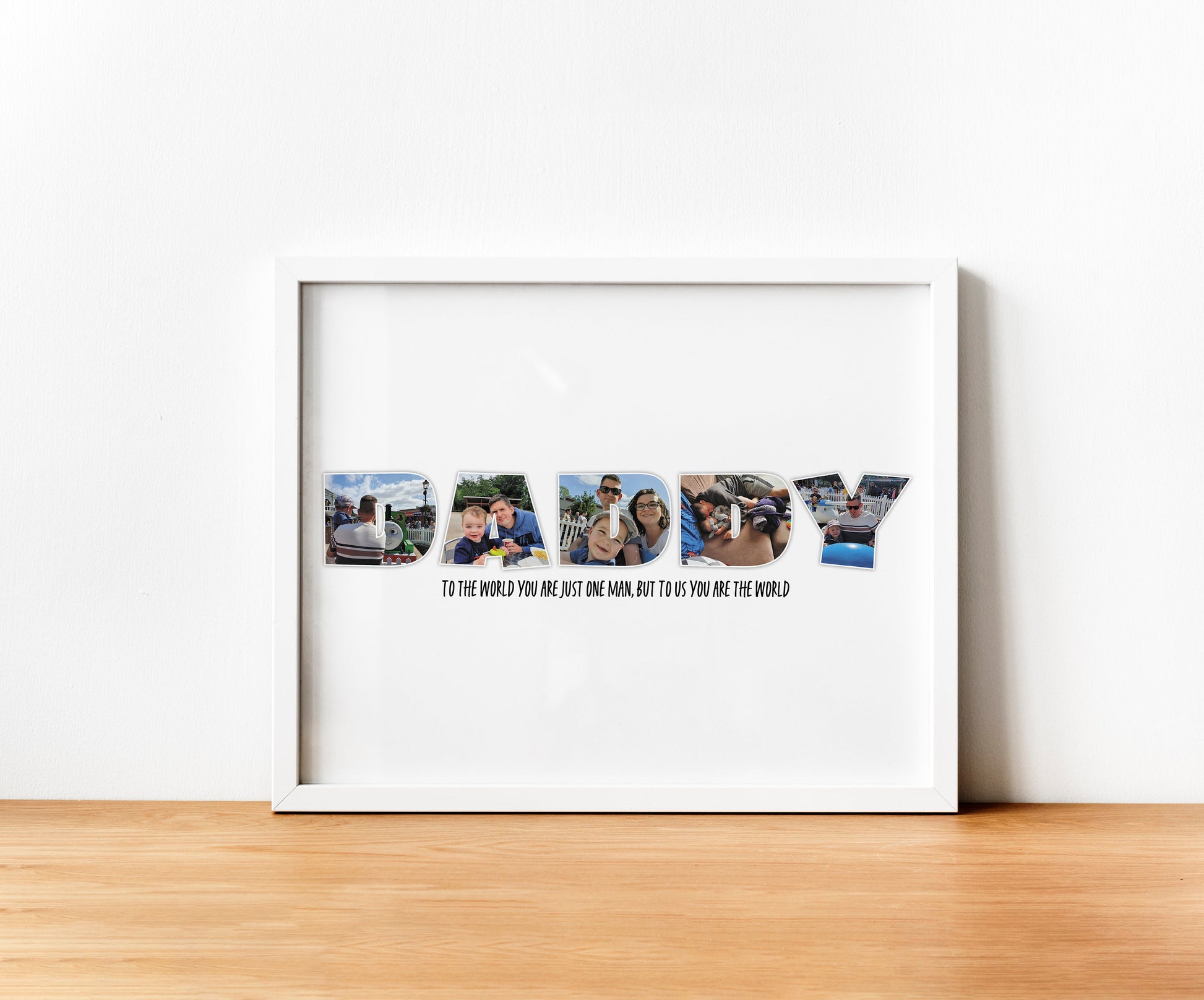 Personalised Daddy Photo Collage Print, Custom Family Gift, Father's Day Gift, Customisable Wall Art, Framed Printed Collage, Gifts for Dad