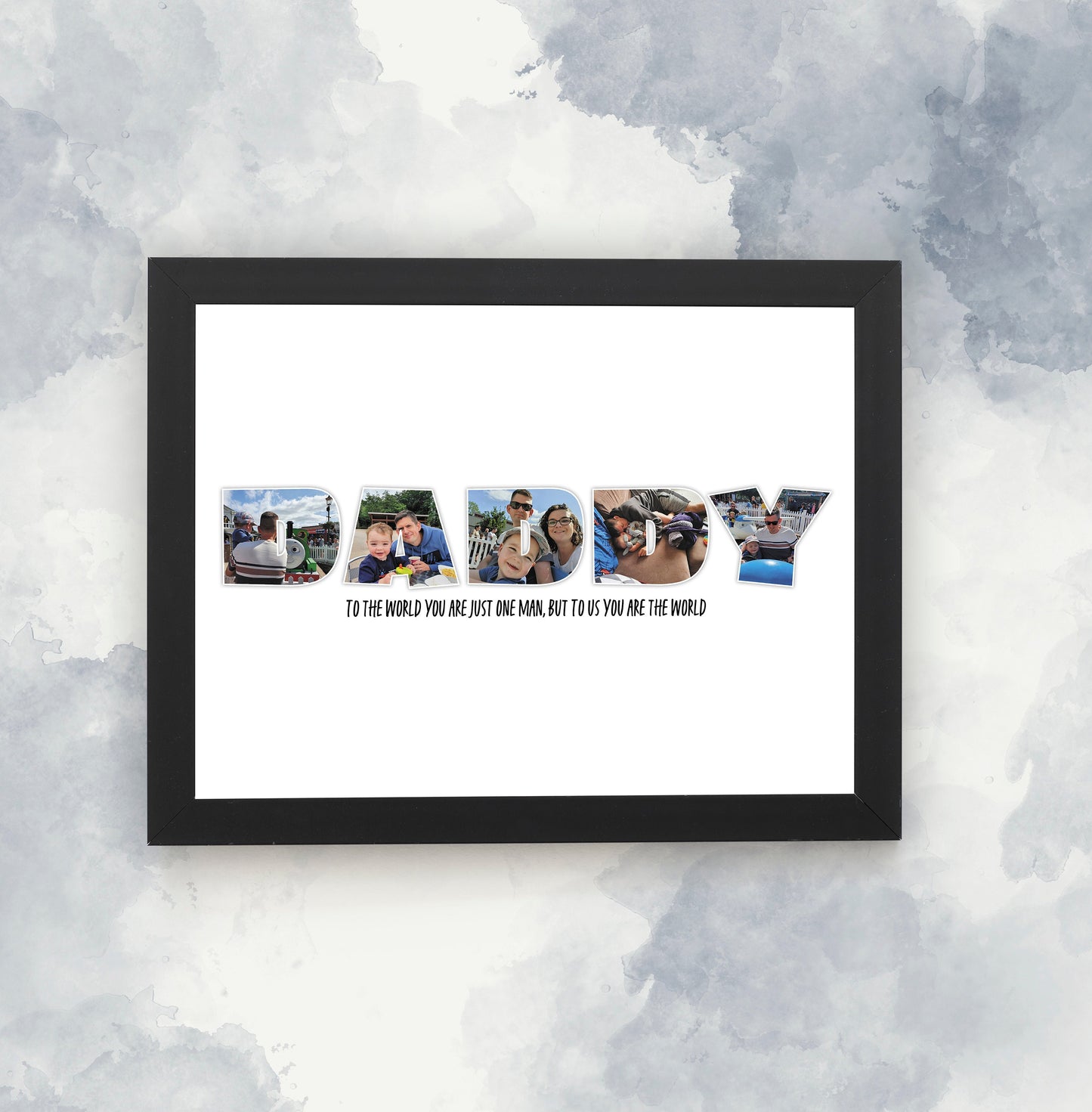 Personalised Daddy Photo Collage Print, Custom Family Gift, Father's Day Gift, Customisable Wall Art, Framed Printed Collage, Gifts for Dad