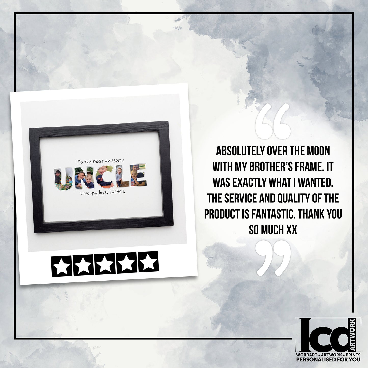 Personalised Daddy Photo Collage Print, Custom Family Gift, Father's Day Gift, Customisable Wall Art, Framed Printed Collage, Gifts for Dad