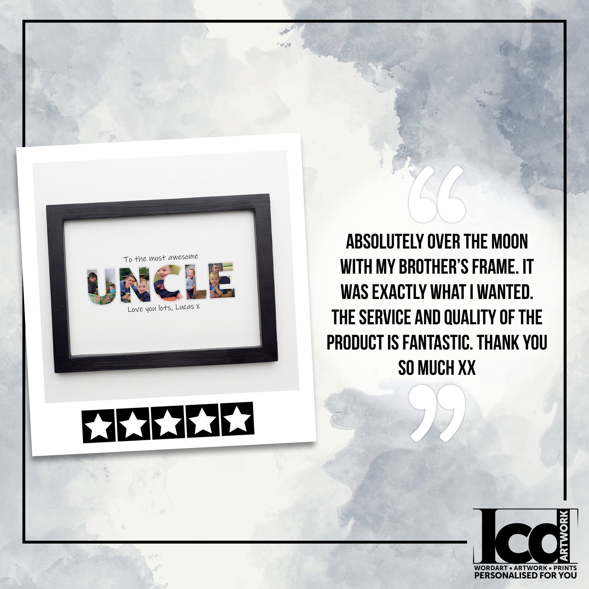 Personalised Daddy Photo Collage Print, Custom Family Gift, Father's Day Gift, Customisable Wall Art, Framed Printed Collage, Gifts for Dad