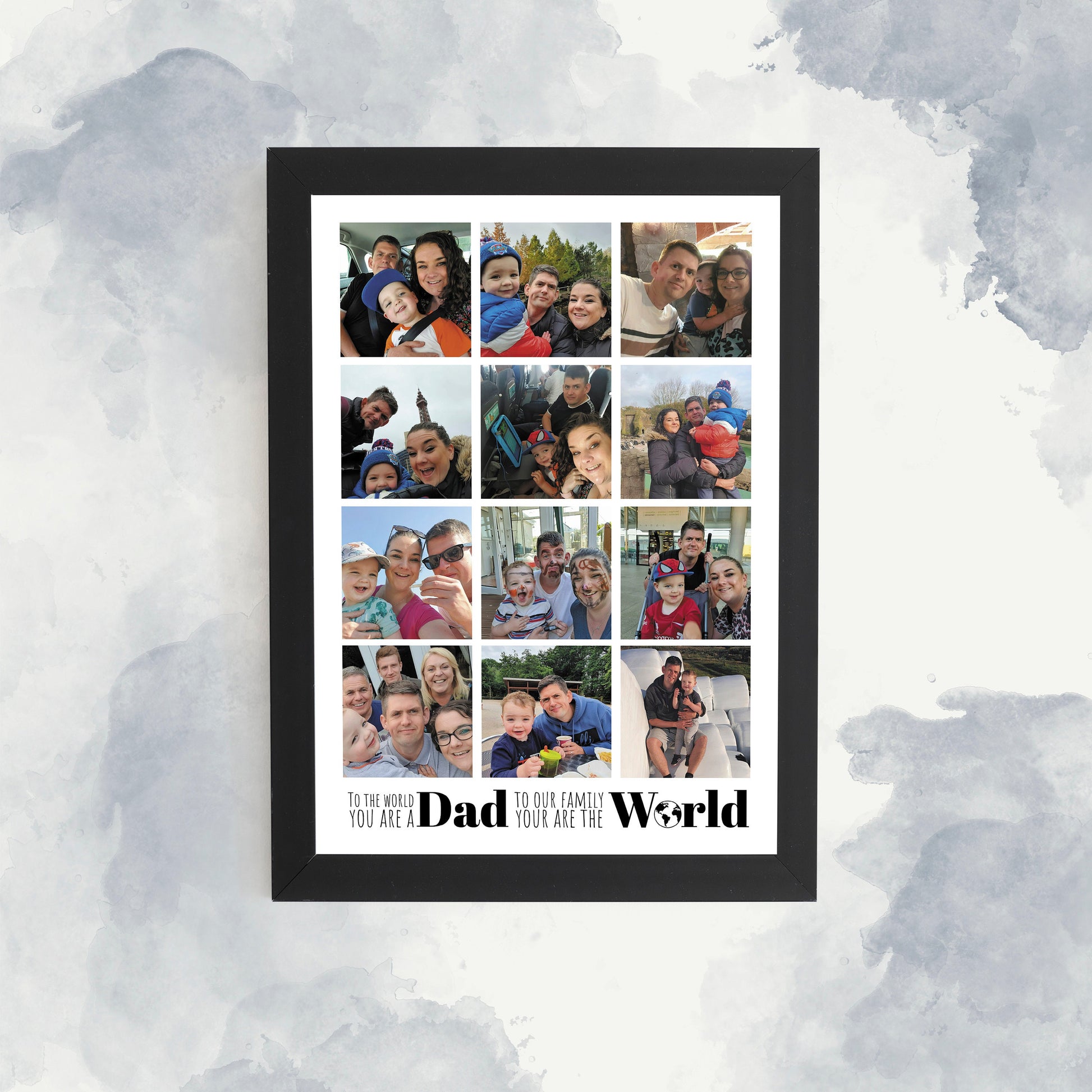 Personalised Dad Photo Collage, Photo Print, Gift for Dad, Fathers Quote, Fathers Day Present, Daddy Framed Print, Memories Keepsake Art