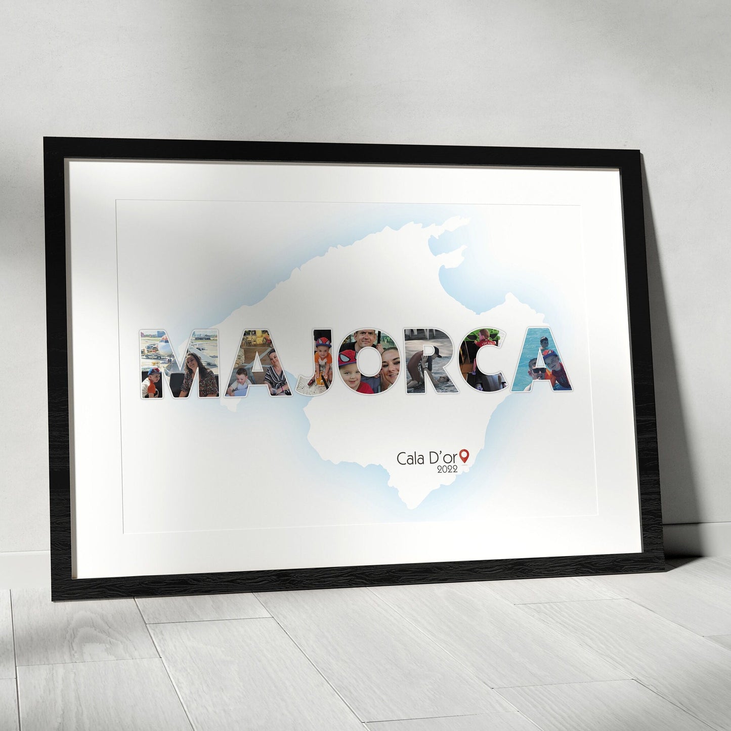 Personalised Country Name Photo Collage - Holiday Memories - Custom Design - Framed Photo Print -
