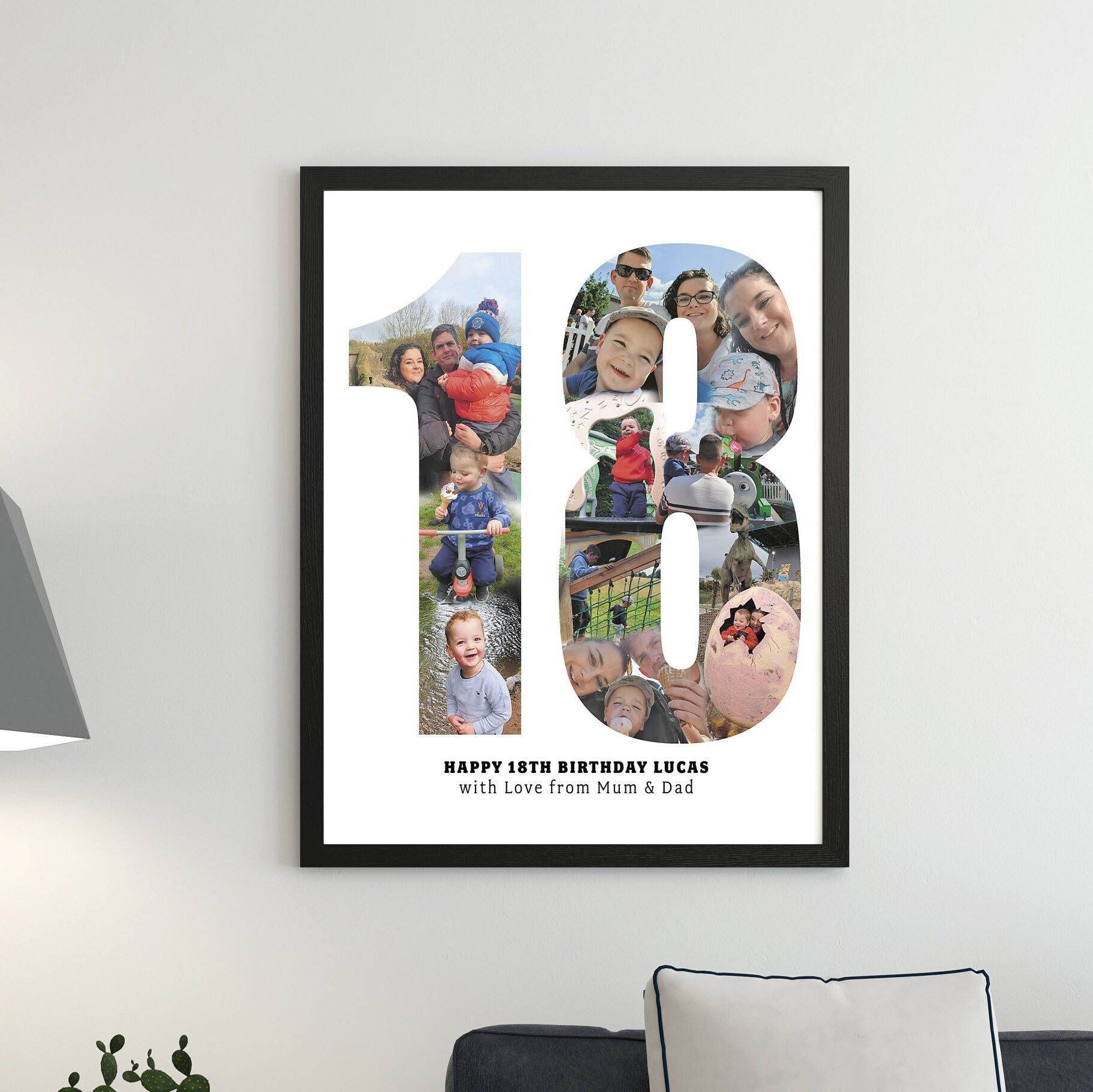18th Photo Collage, 18th Birthday Gift, Personalised 18th gift, Gift for Son, Daughter & Friends, Framed Home Décor, Custom 18th Design