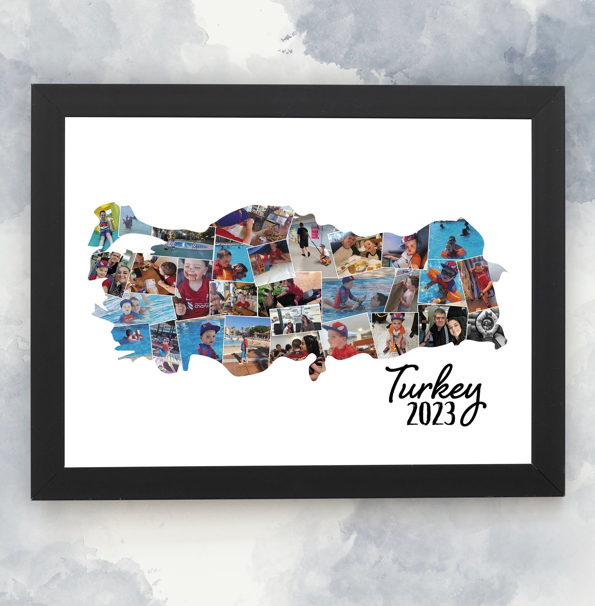 Personalised Australia Country Photo Collage - Country Map Print - Holiday Memories - Framed Home Décor - Travelling memories - Any Country