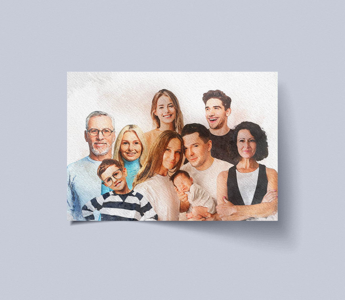 Family portrait photo collage, Merge of different images, Loss of loved ones gift, Combine images, Merge multiple photos