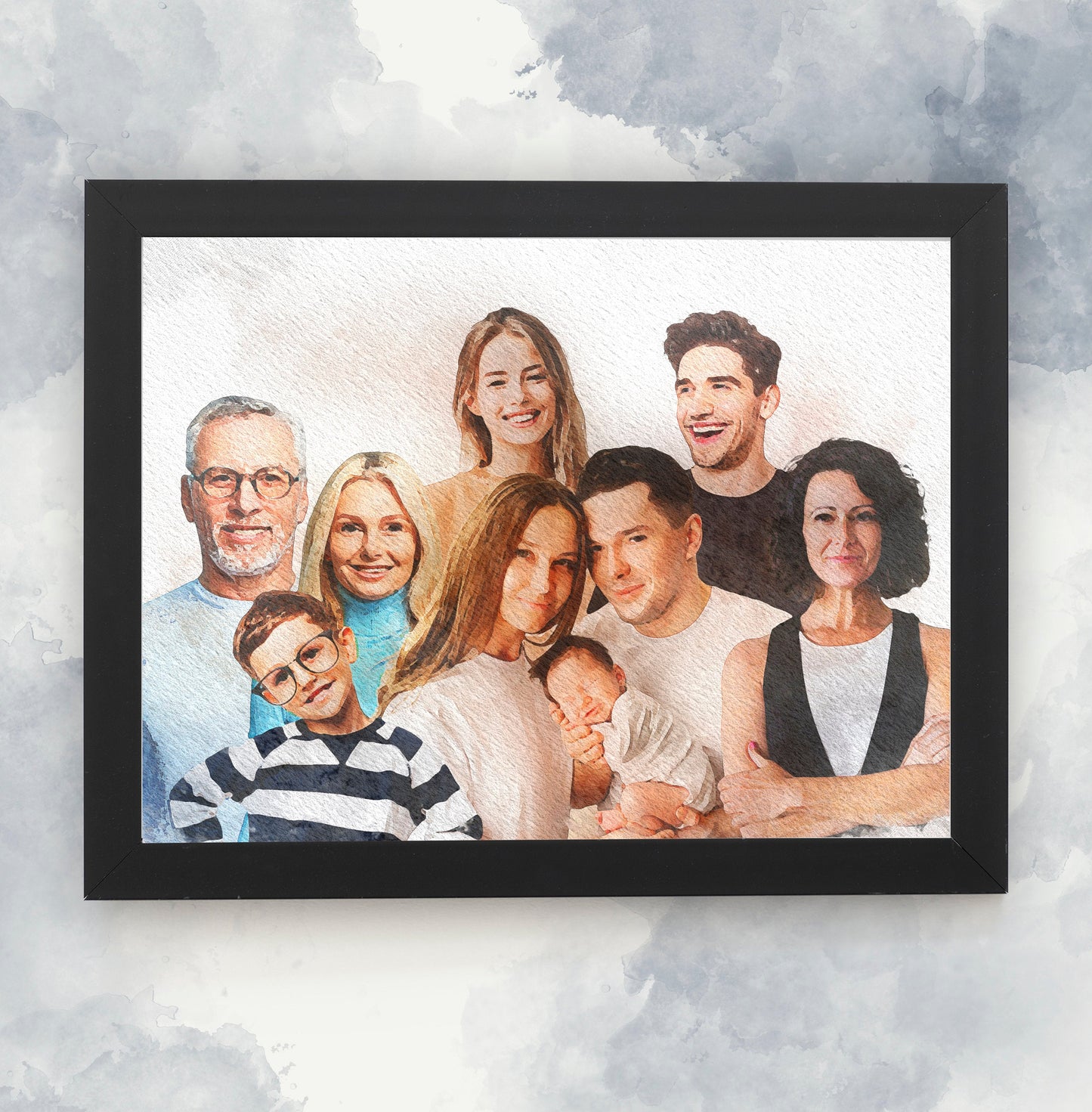 Family portrait photo collage, Merge of different images, Loss of loved ones gift, Combine images, Merge multiple photos