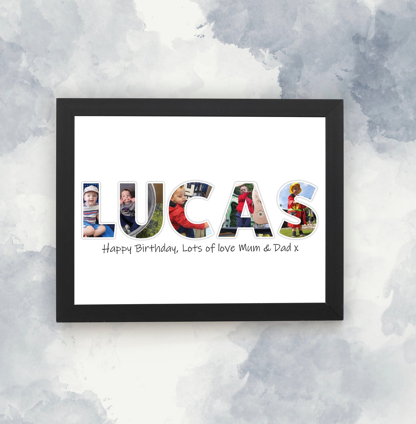 Personalised Letter Photo Collage, Customised Word Print, Choose Your Word, Custom Photo Collage, Framed Art Print, Unique Gifts