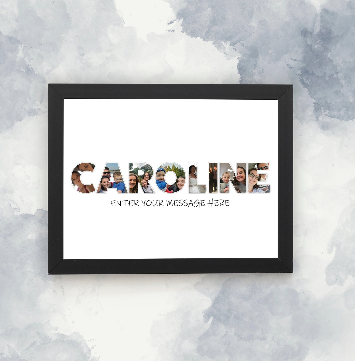 Personalised Letter Photo Collage, Customised Word Print, Choose Your Word, Custom Photo Collage, Framed Art Print, Unique Gifts