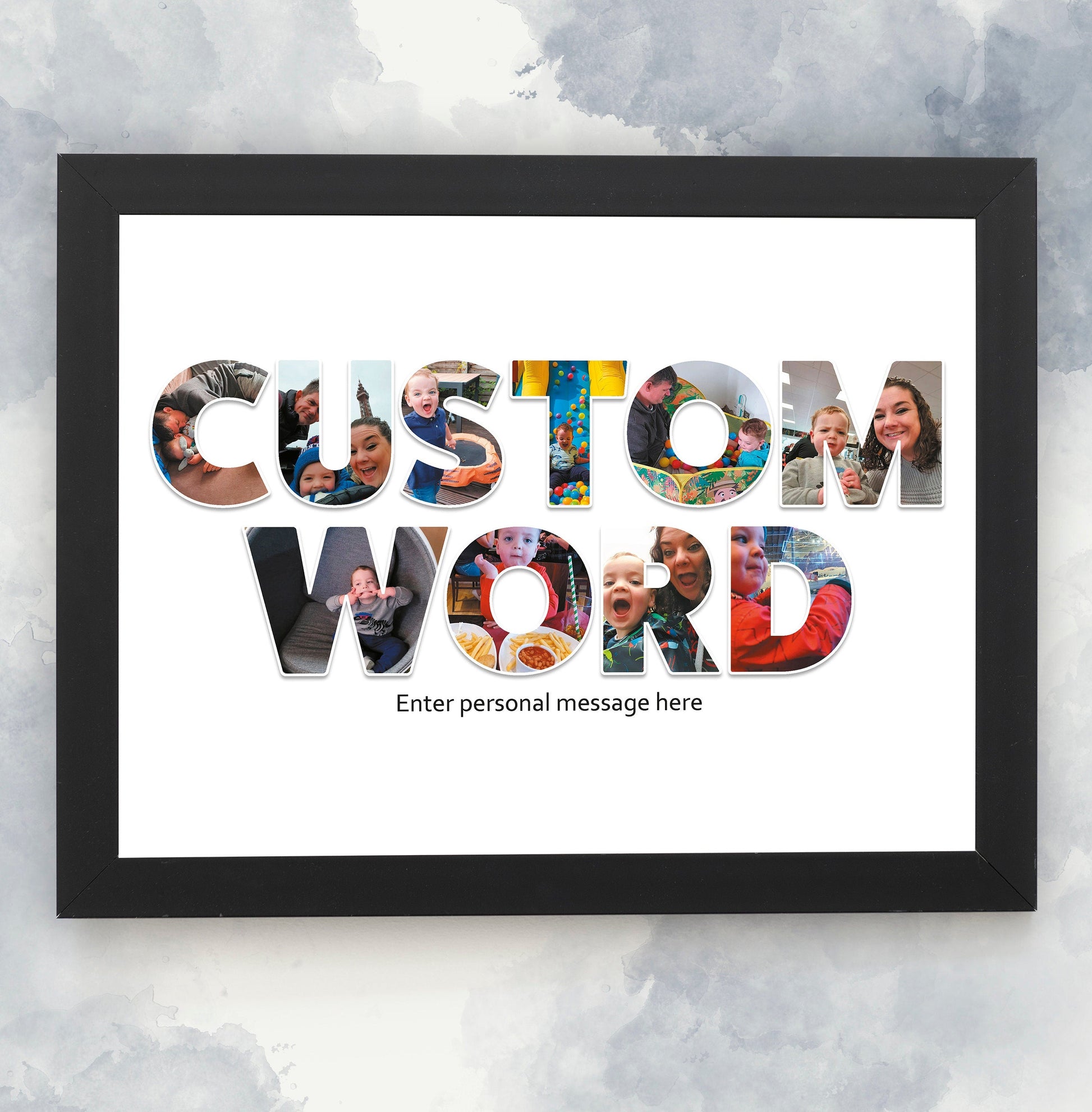 Personalised Letter Photo Collage, Customised Word Print, Choose Your Word, Custom Photo Collage, Framed Art Print, Unique Gifts