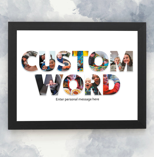 Personalised Letter Photo Collage, Customised Word Print, Choose Your Word, Custom Photo Collage, Framed Art Print, Unique Gifts