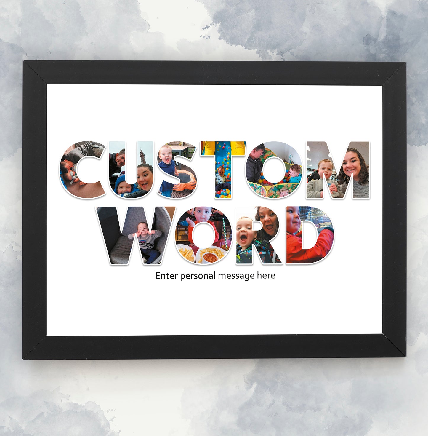 Any Word Photo Collage, Personalised Word Print, Custom Design your own Word, Custom Photo Collage, Framed Art Print, Unique Gifts