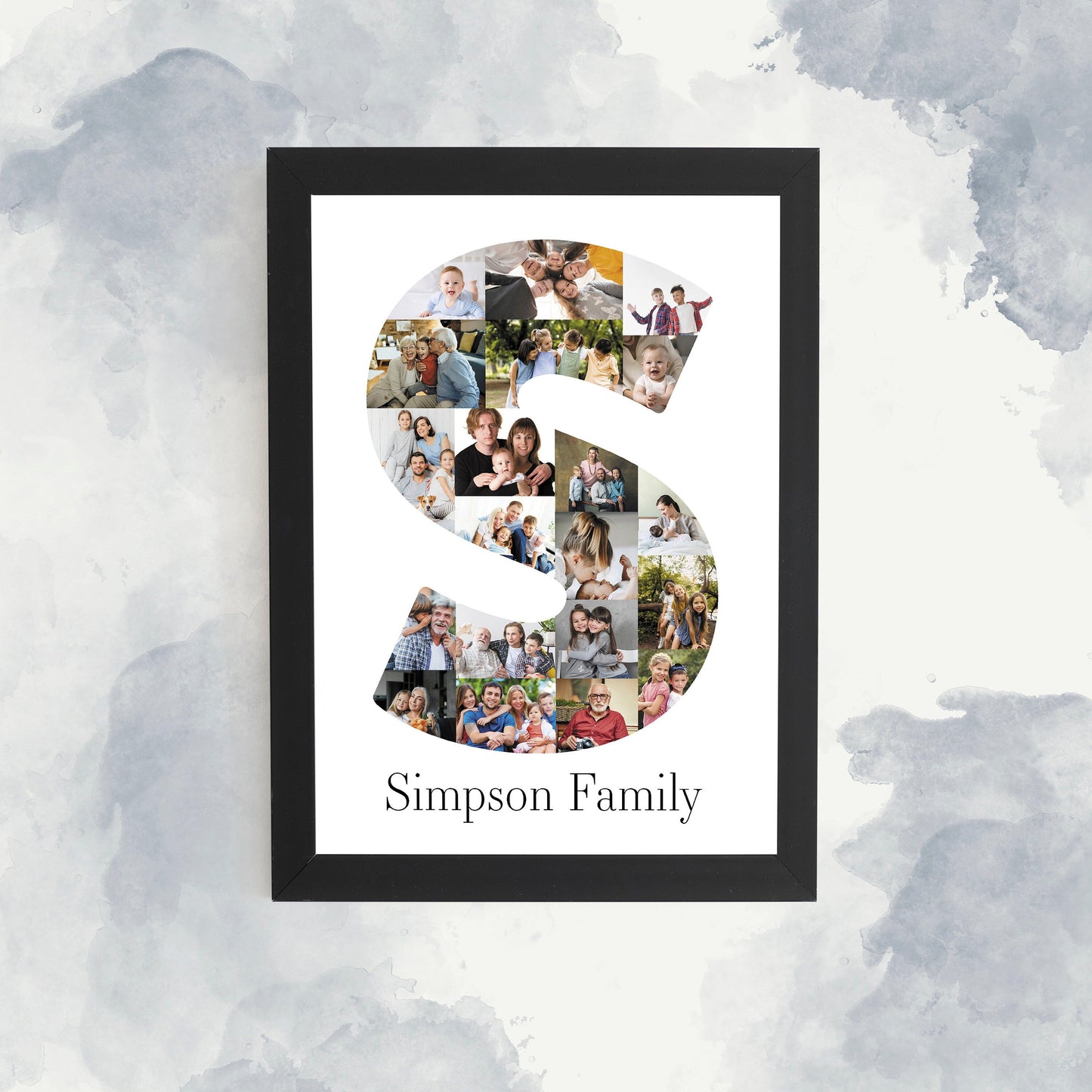 Letter S Photo Collage, Personalised Alphabet Print, Birthday Collage Letter Print, Family Image Collage, Kids Name Frame, Home Décor Art
