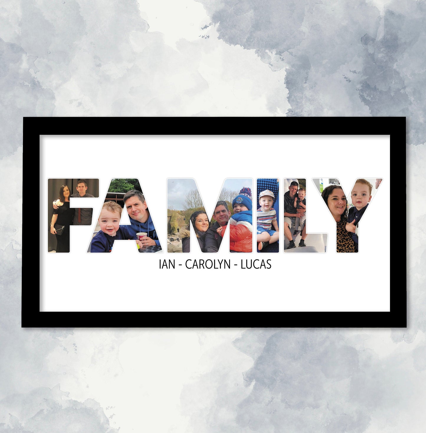 Personalised Frame, Family Photo Collage, Framed Print, Personalised Image Collage, Photo Collage Frame, Family Print, Photo Word Art