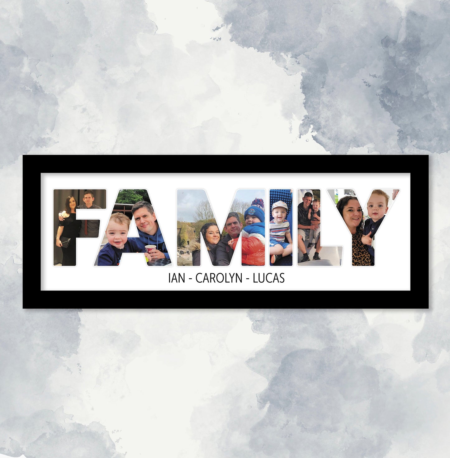 Personalised Frame, Family Photo Collage, Framed Print, Personalised Image Collage, Photo Collage Frame, Family Print, Photo Word Art