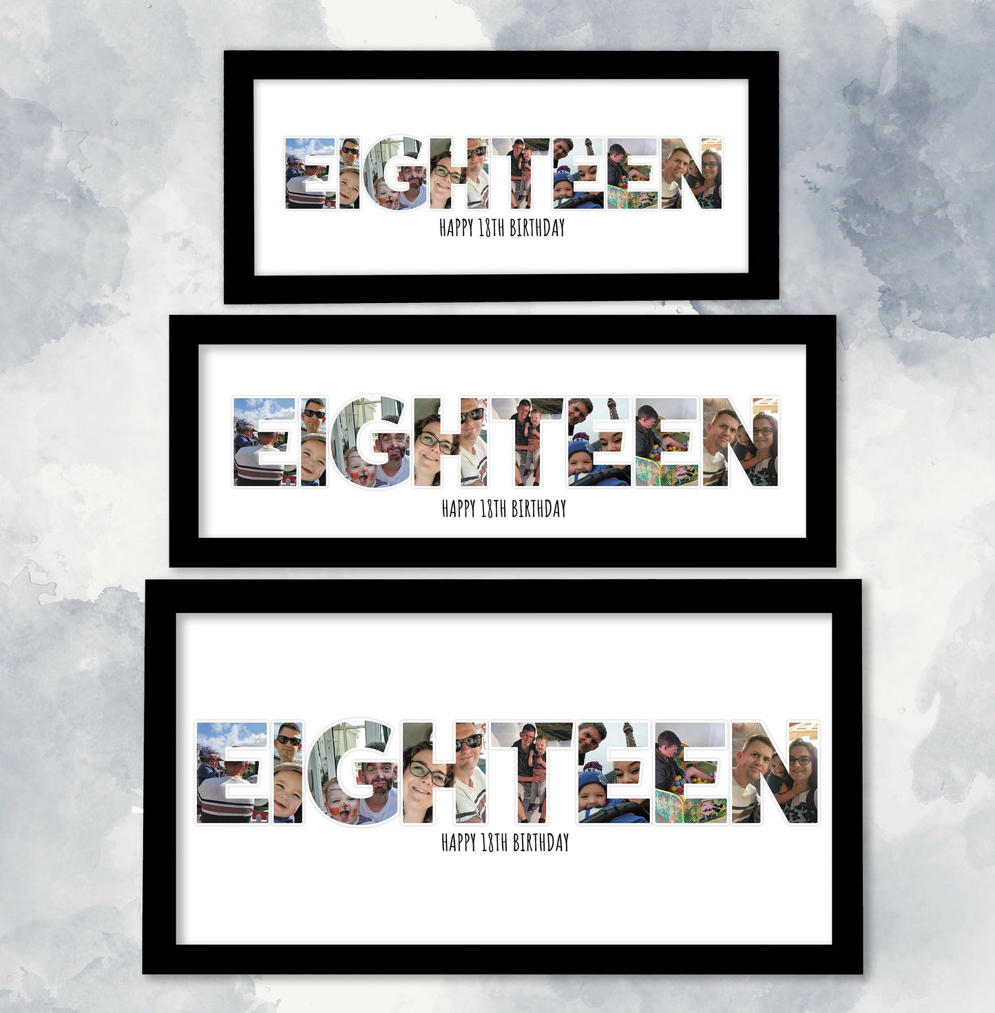 18th Birthday Gift, Photo Collage Print, Eighteen Personalised Photo Collage, Sentimental Birthday Present, Framed Décor, Birthday Gift idea