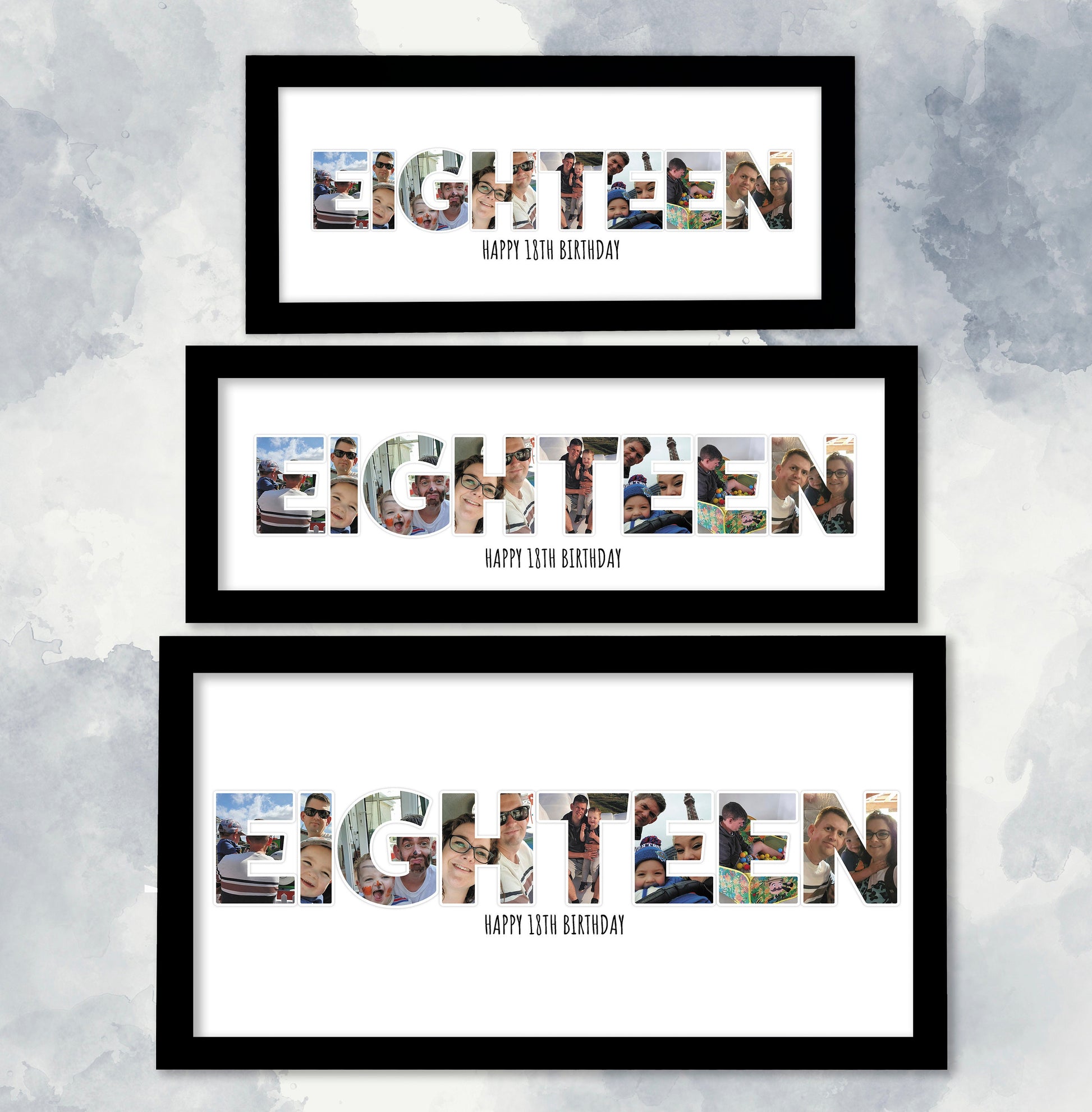 18th Birthday Gift, Photo Collage Print, Eighteen Personalised Photo Collage, Sentimental Birthday Present, Framed Décor, Birthday Gift idea