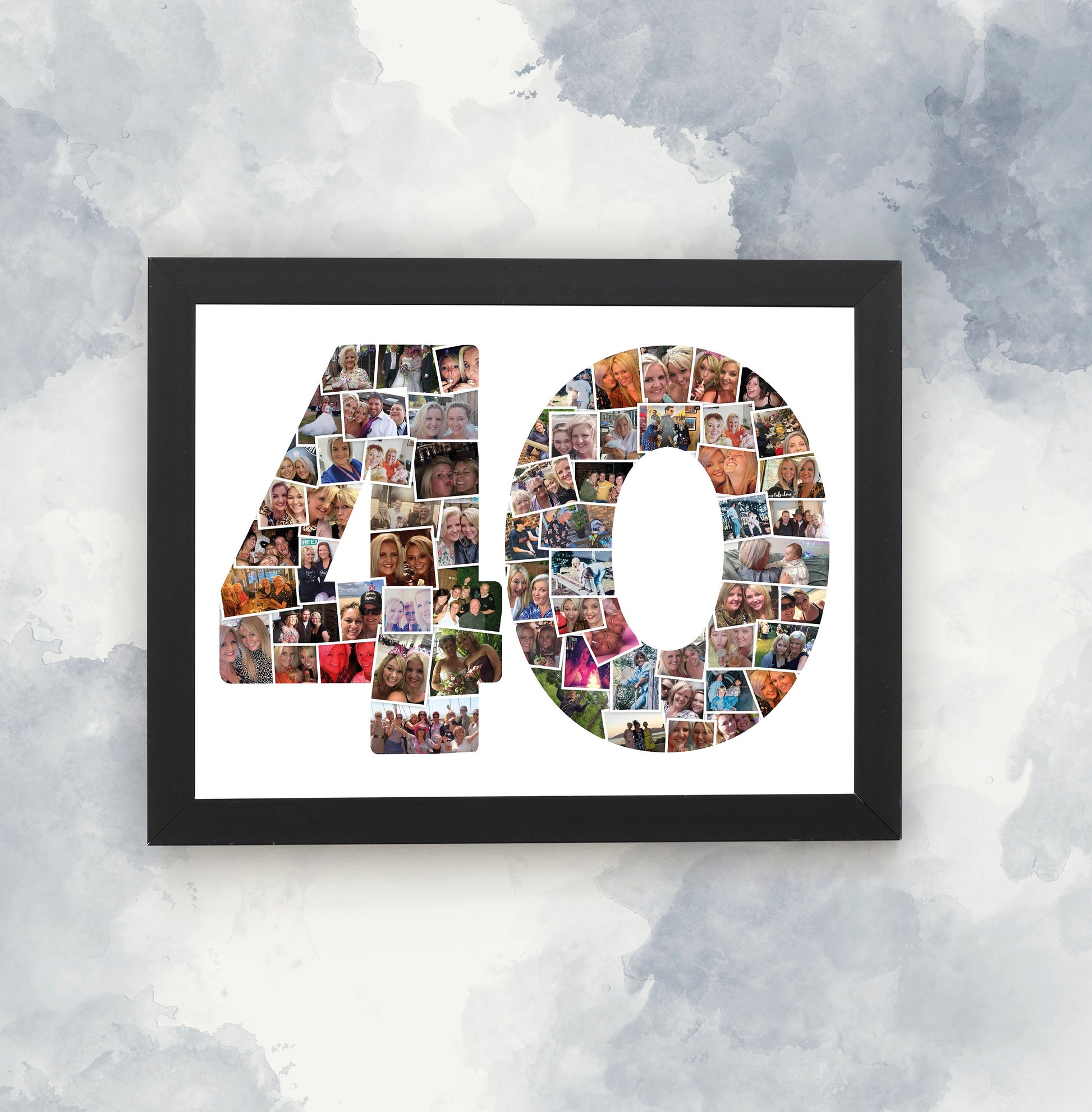 Personalised Number 50, 50th Birthday Photo Collage, Print and Framed, Photo Memories, Sentimental Birthday Gift & Home Décor