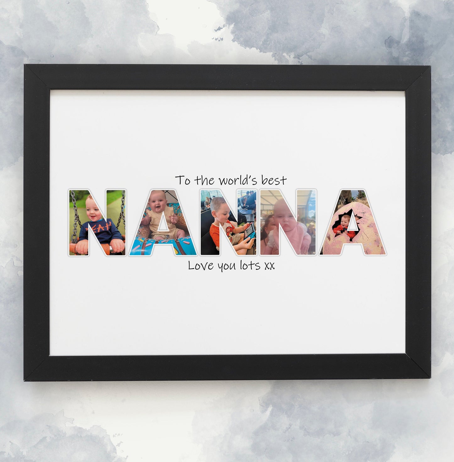 Nanna Photo Frame, Personalised Nana Photo Print, Custom Gifts for Nanny, Family Digital Print, Christmas Gift for Grandma
