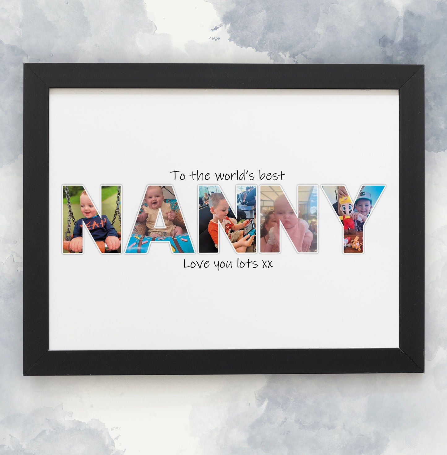 Nanna Photo Frame, Personalised Nana Photo Print, Custom Gifts for Nanny, Family Digital Print, Christmas Gift for Grandma