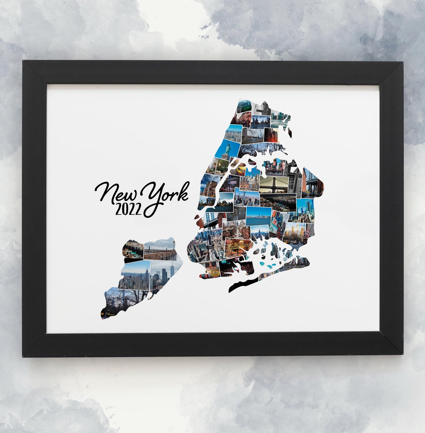 New York Photo Collage, Personalised City Print, City Break Art, Family Memories, Home Décor, Wall Hanging Home Print, Wall Art Custom Made