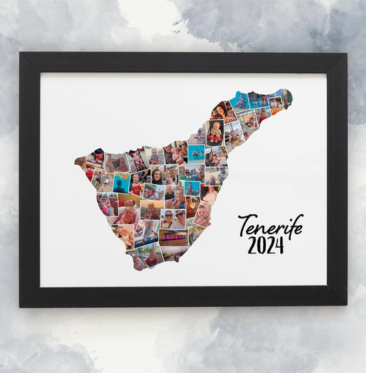 Tenerife Holiday Photos, Personalised Photo Collage Print, Family Memories Home Décor, Wall Hanging Home Prints, Wall Art Custom Made