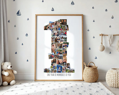 Personalised Photo Collage Picture Display First Birthday Memory Print Custom Design Special Occasion Milestone Gift Wedding Anniversary