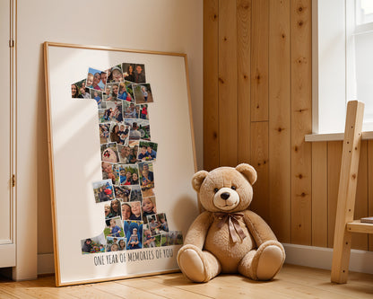 Personalised Photo Collage Picture Display First Birthday Memory Print Custom Design Special Occasion Milestone Gift Wedding Anniversary