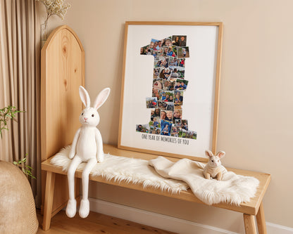 Personalised Photo Collage Picture Display First Birthday Memory Print Custom Design Special Occasion Milestone Gift Wedding Anniversary