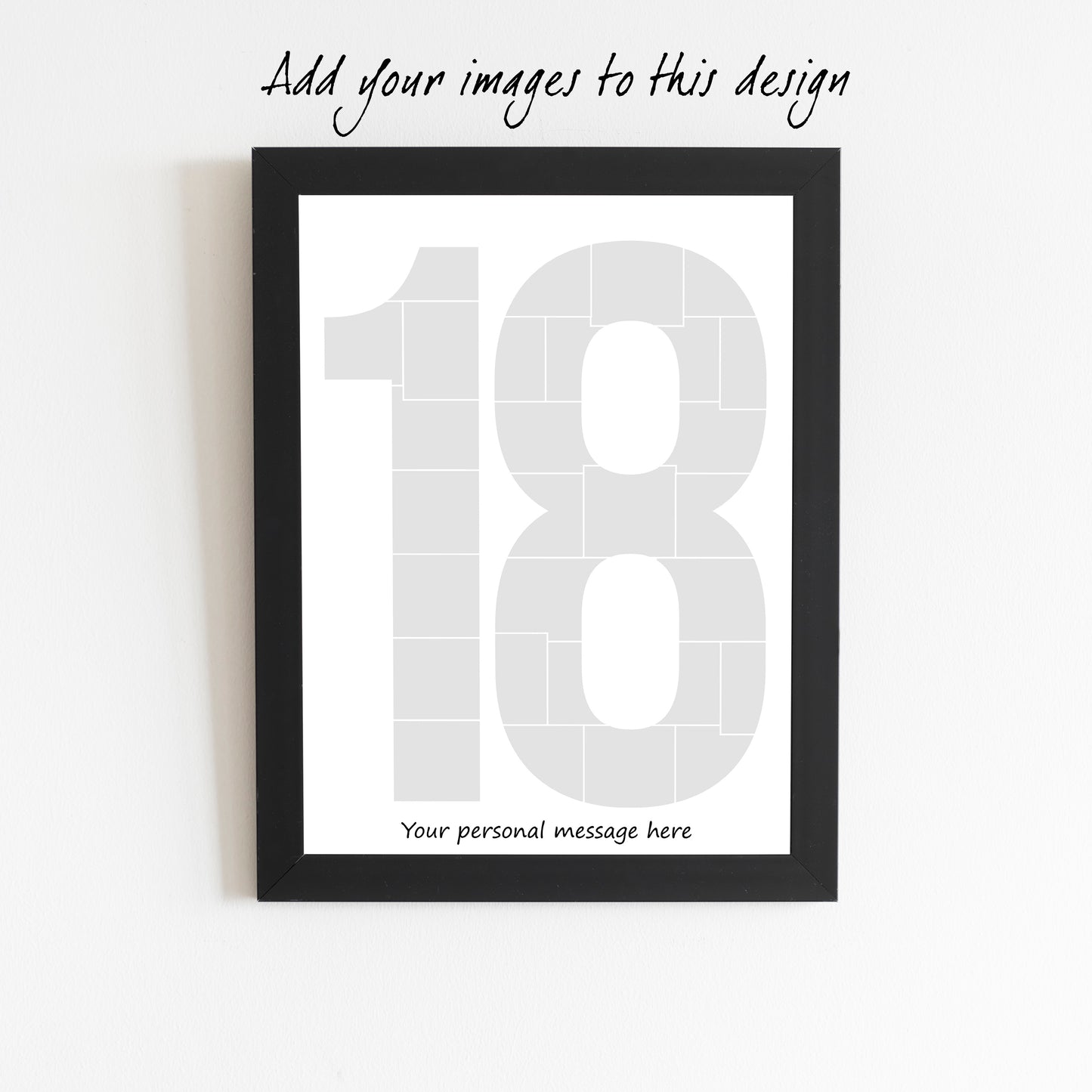 18th Birthday Print, Personalised Photo Collage, Family Print, Landmark Birthday Print, Framed Print, Birthday Gift idea
