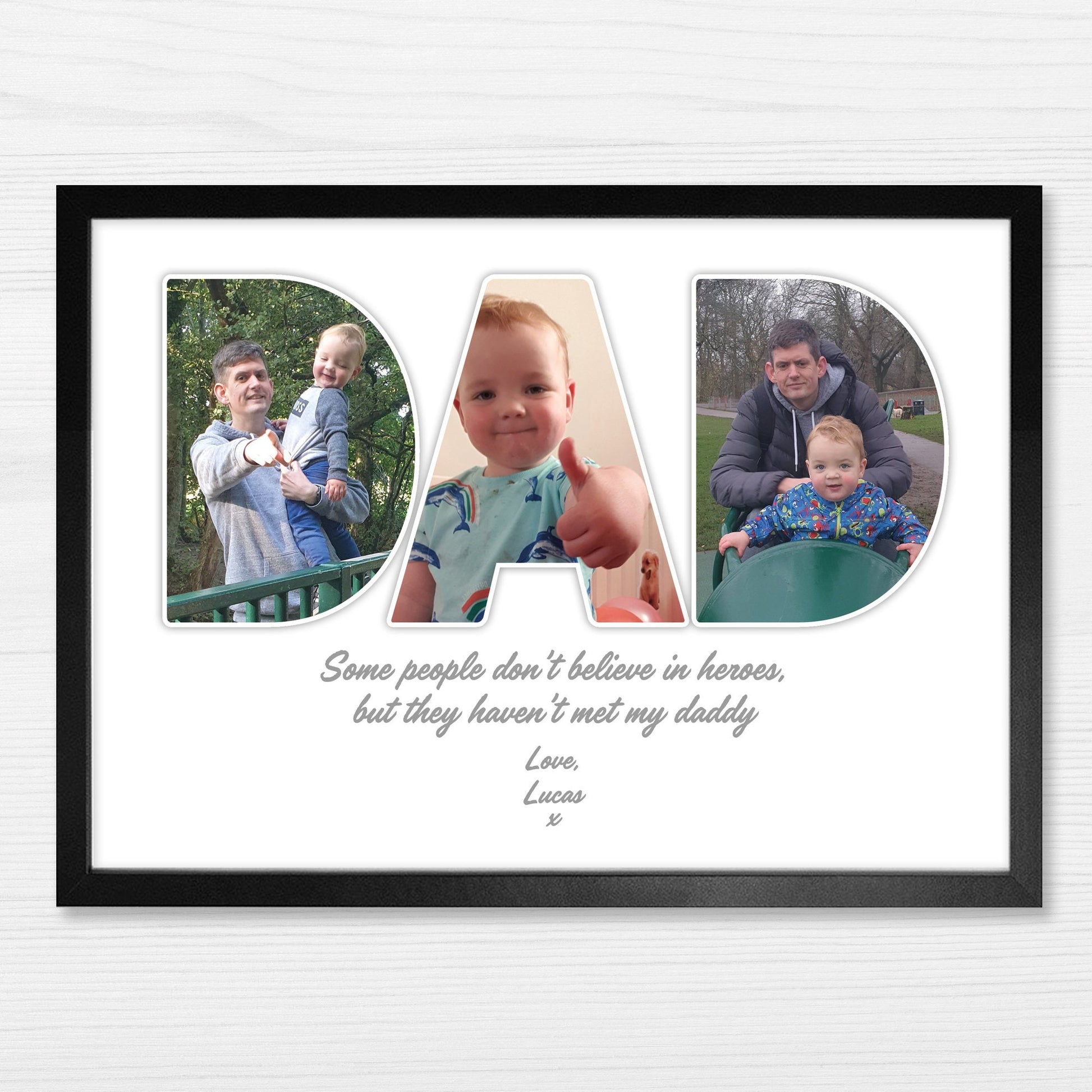 Personalised Daddy Photo Collage, Letter Photo Collage, Dad Print, New Parent Gift, Christmas Gifts for Dad, Father's Day Gift