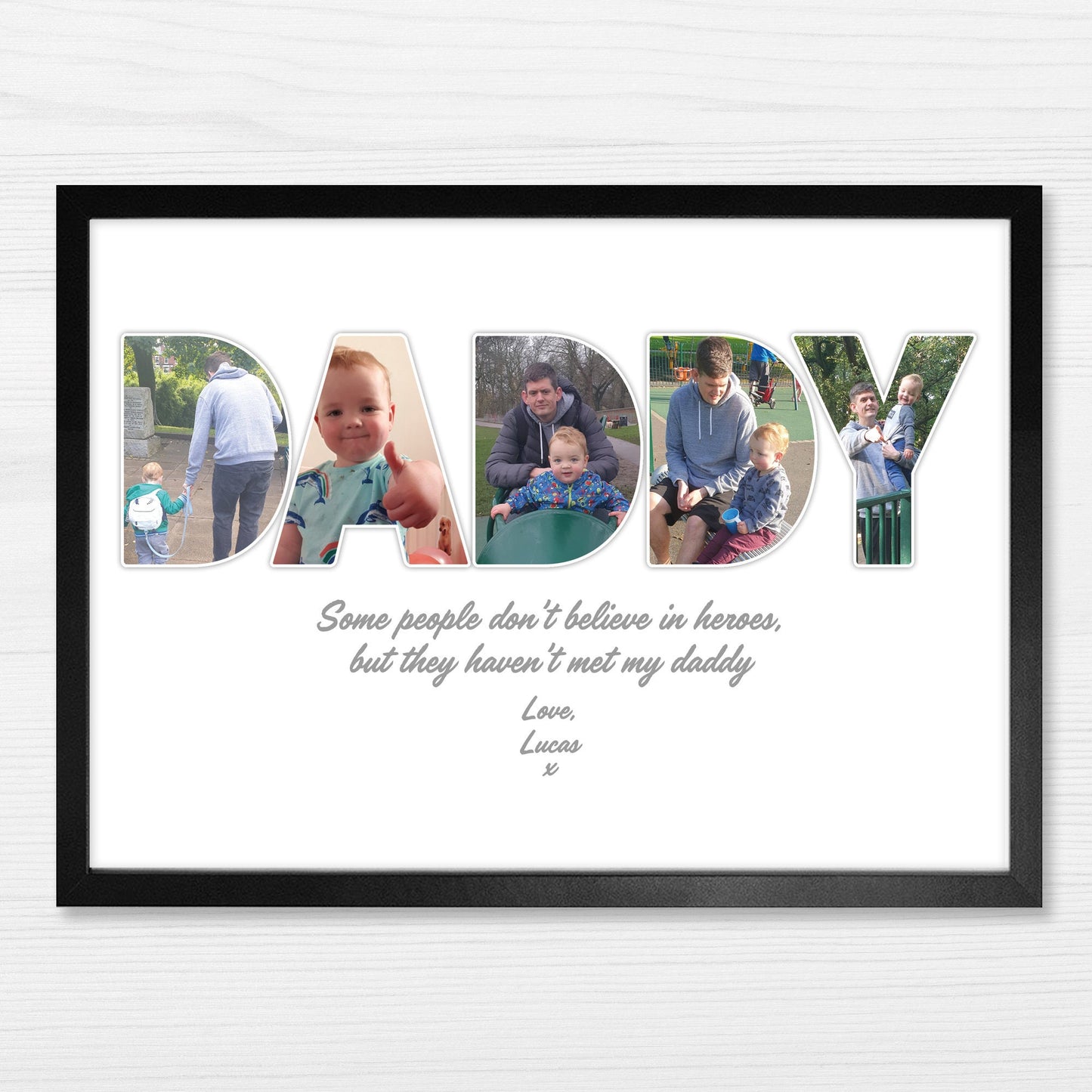 Personalised Daddy Photo Collage, Letter Photo Collage, Dad Print, New Parent Gift, Christmas Gifts for Dad, Father's Day Gift