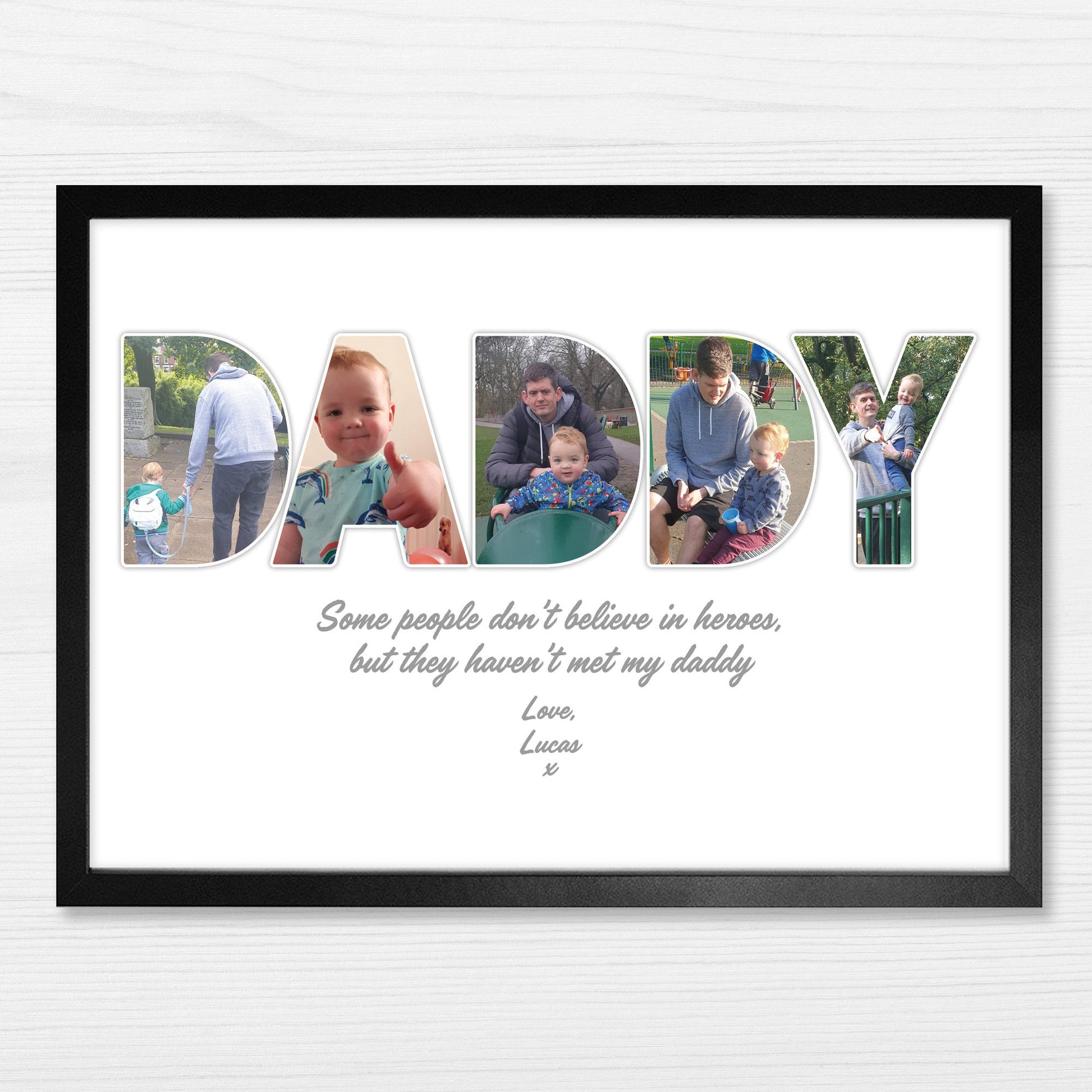 Personalised Daddy Photo Collage, Letter Photo Collage, Dad Print, New Parent Gift, Christmas Gifts for Dad, Father's Day Gift