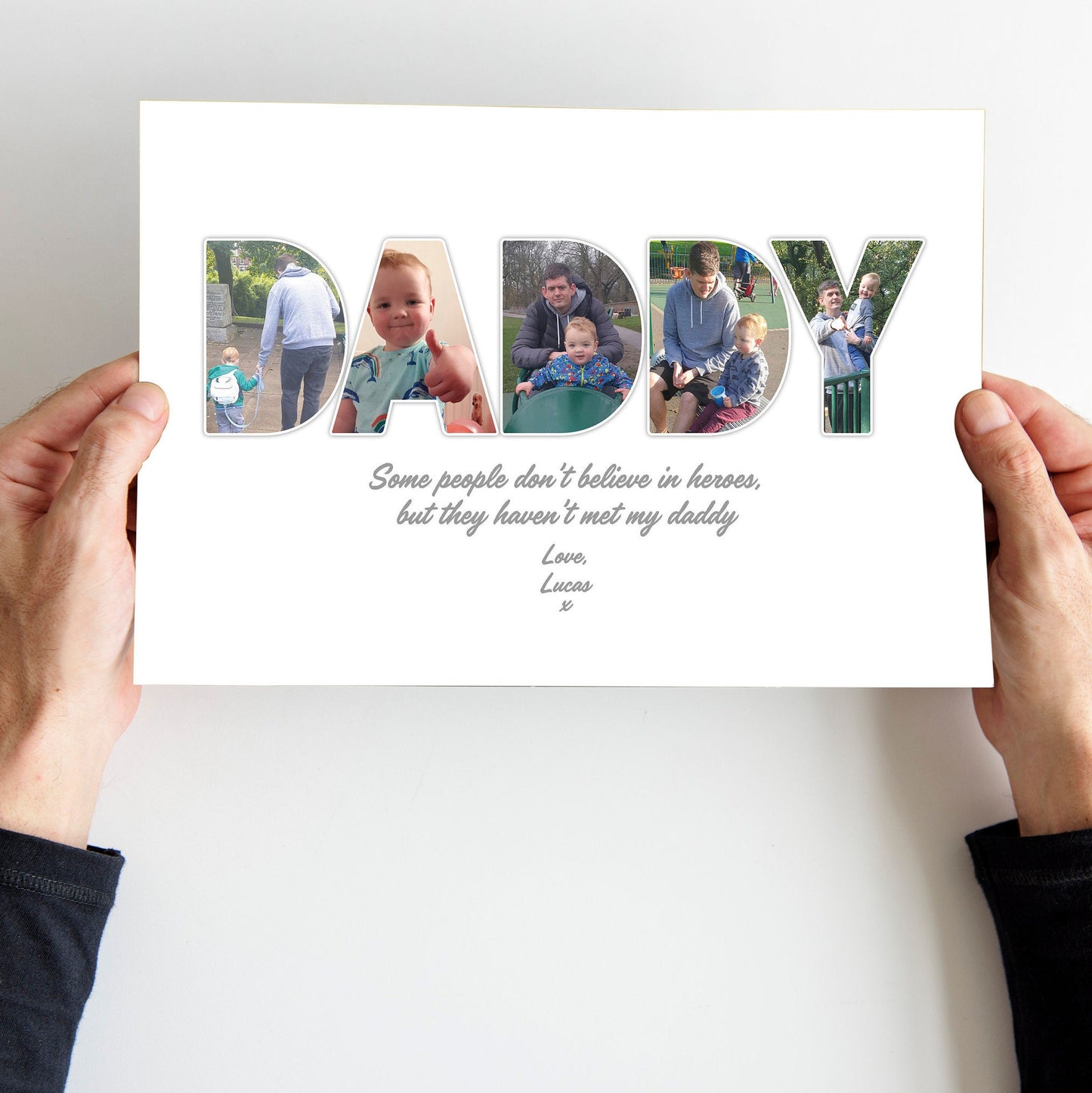 Personalised Daddy Photo Collage, Letter Photo Collage, Dad Print, New Parent Gift, Christmas Gifts for Dad, Father's Day Gift