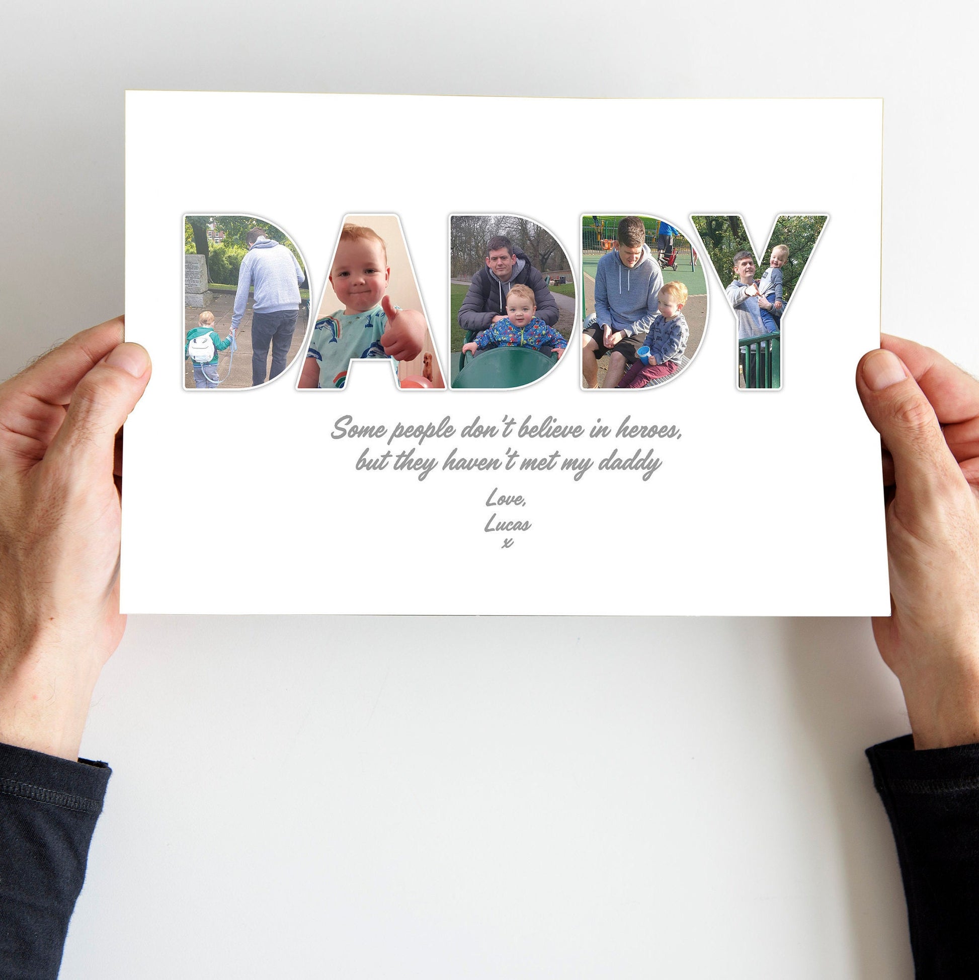 Personalised Daddy Photo Collage, Letter Photo Collage, Dad Print, New Parent Gift, Christmas Gifts for Dad, Father's Day Gift