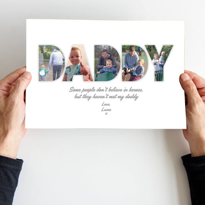 Personalised Daddy Photo Collage, Letter Photo Collage, Dad Print, New Parent Gift, Christmas Gifts for Dad, Father's Day Gift