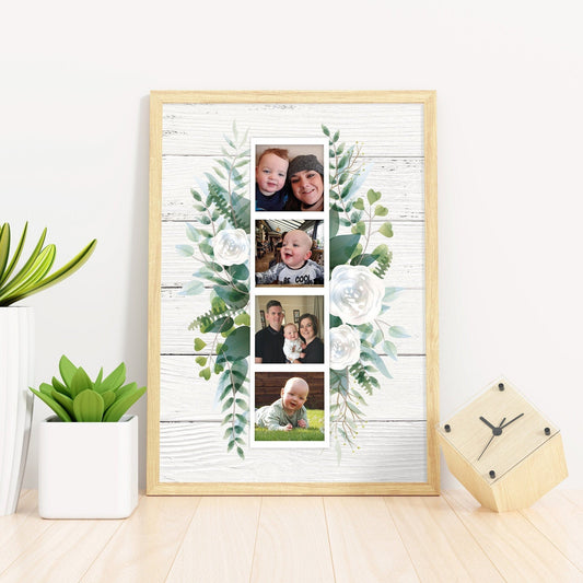Personalised Photo Collage, Your memories, Polaroid Style, Framed Print, Custom for you, Floral design, Home decor, Modern Style