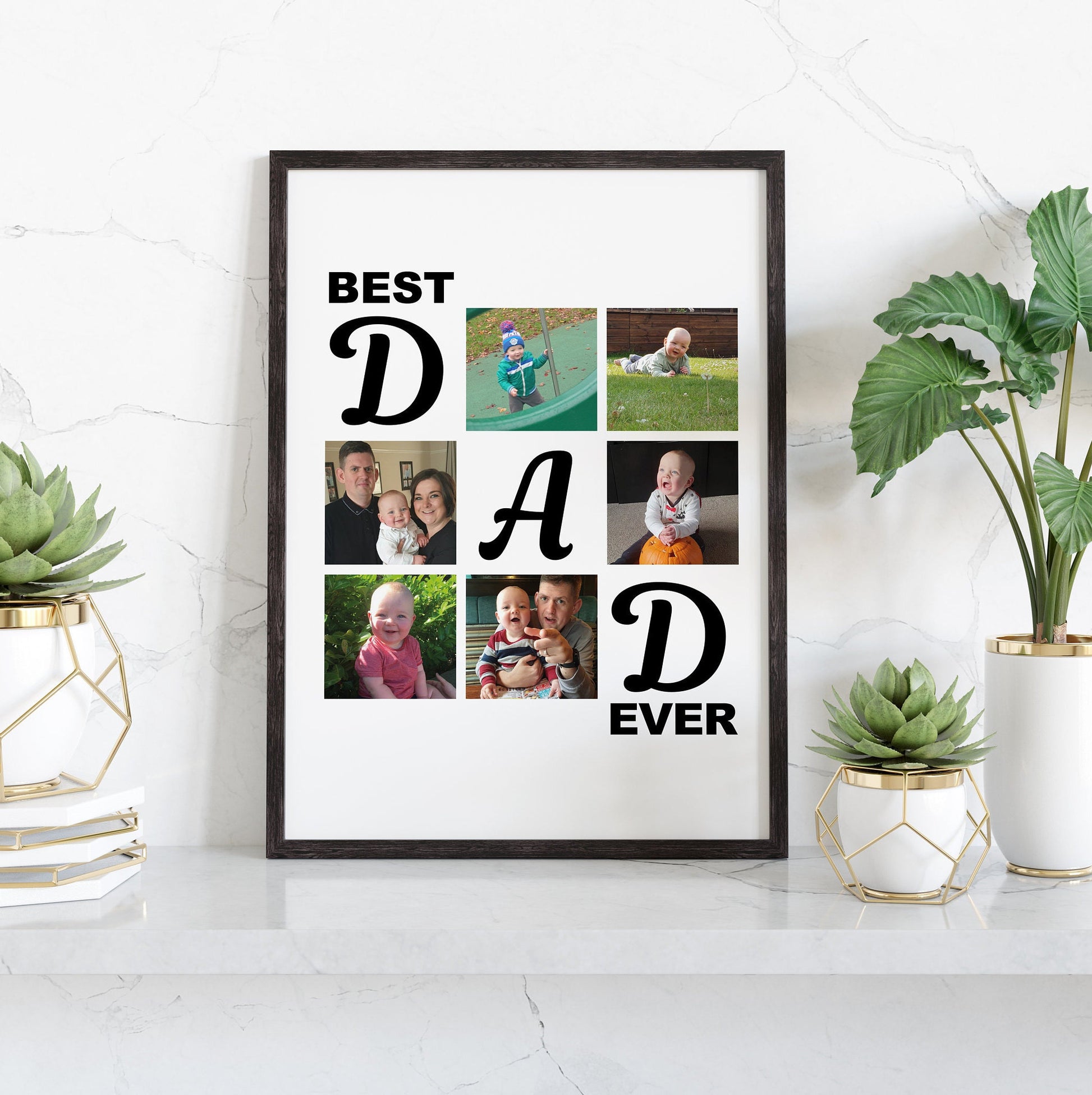 Personalised, Dad, Photo Collage, Digital Print , Framed, Home Decor, Father's Day Gift, Best Dad Ever