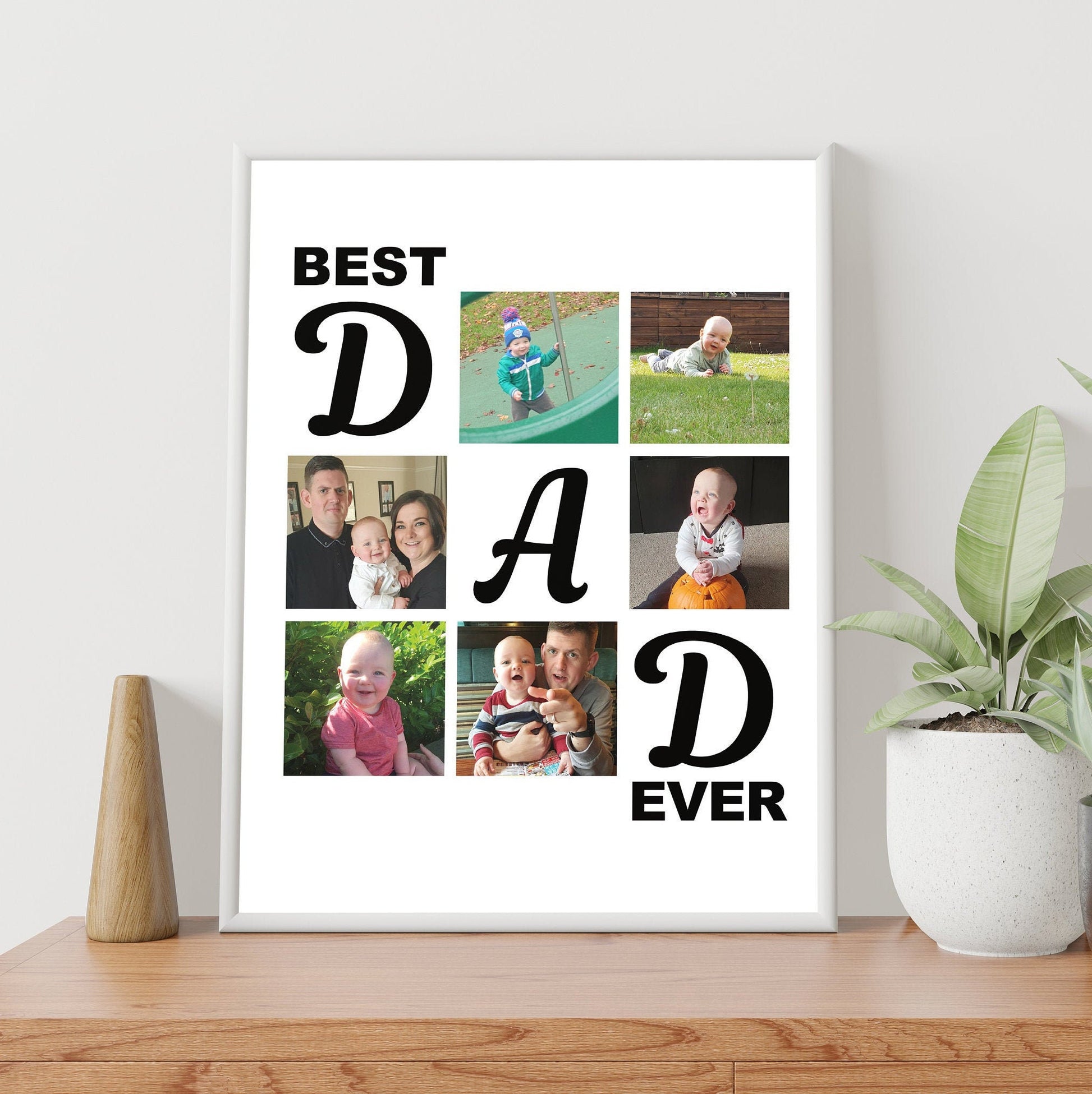 Personalised, Dad, Photo Collage, Digital Print , Framed, Home Decor, Father's Day Gift, Best Dad Ever