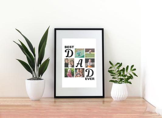 Personalised, Dad, Photo Collage, Digital Print , Framed, Home Decor, Father's Day Gift, Best Dad Ever