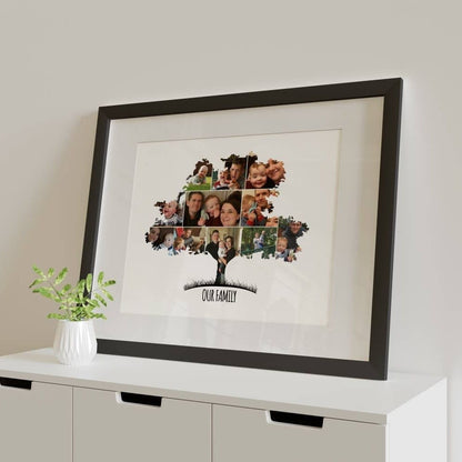 Family Tree Art Print - Personalised Photo Collage, Custom Picture Montage, Family Print Gift, Artwork, Memory Tree Décor