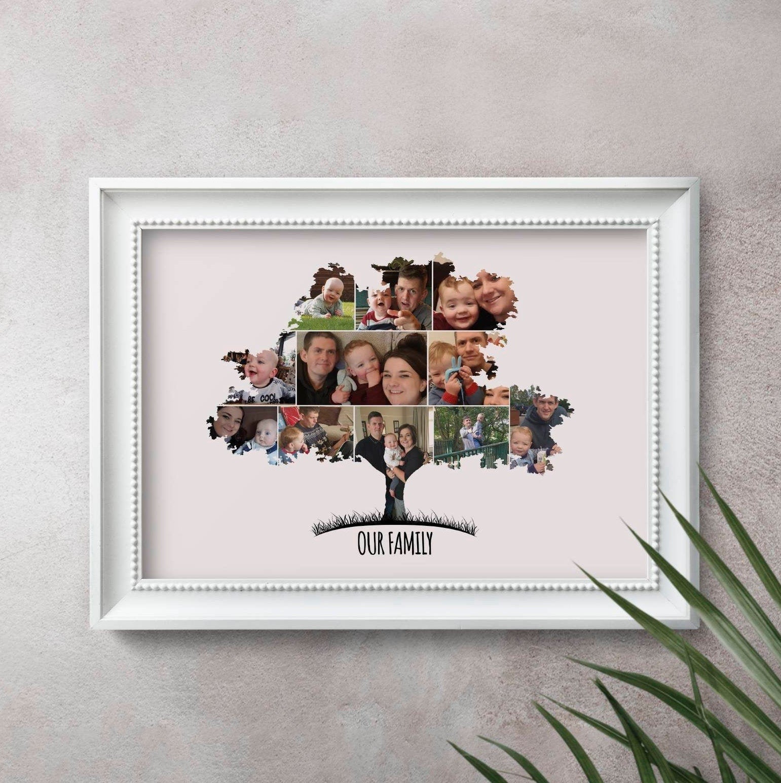 Family Tree Art Print - Personalised Photo Collage, Custom Picture Montage, Family Print Gift, Artwork, Memory Tree Décor