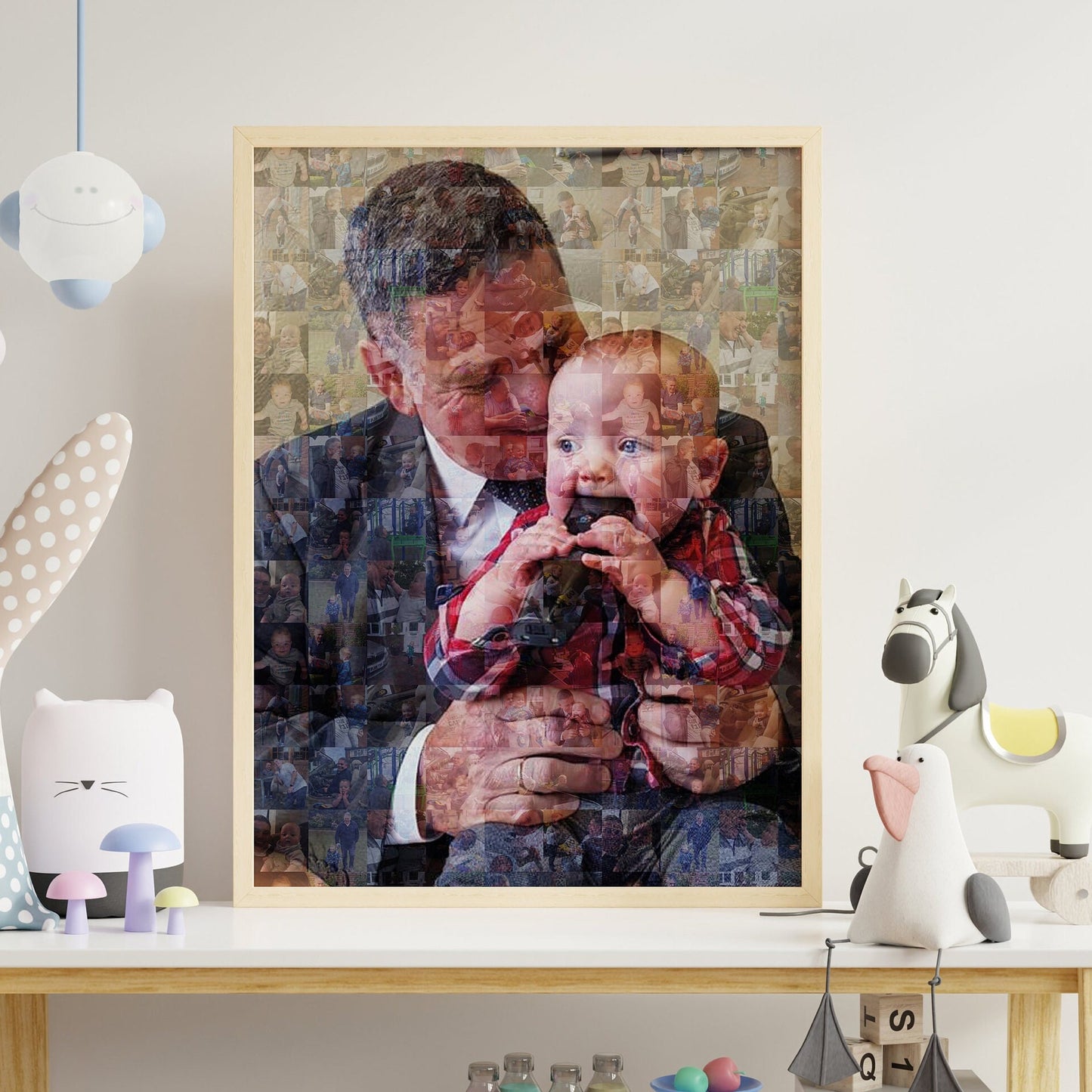 Personalised Mosaic Style Photo Collage, Photo Mosaic Framed Print