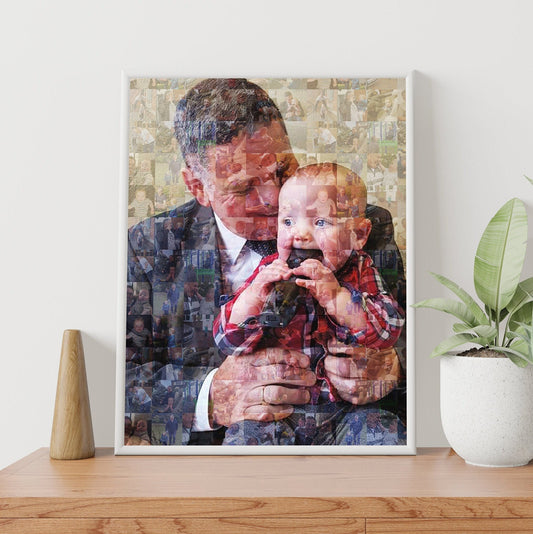Personalised Mosaic Style Photo Collage, Photo Mosaic Framed Print