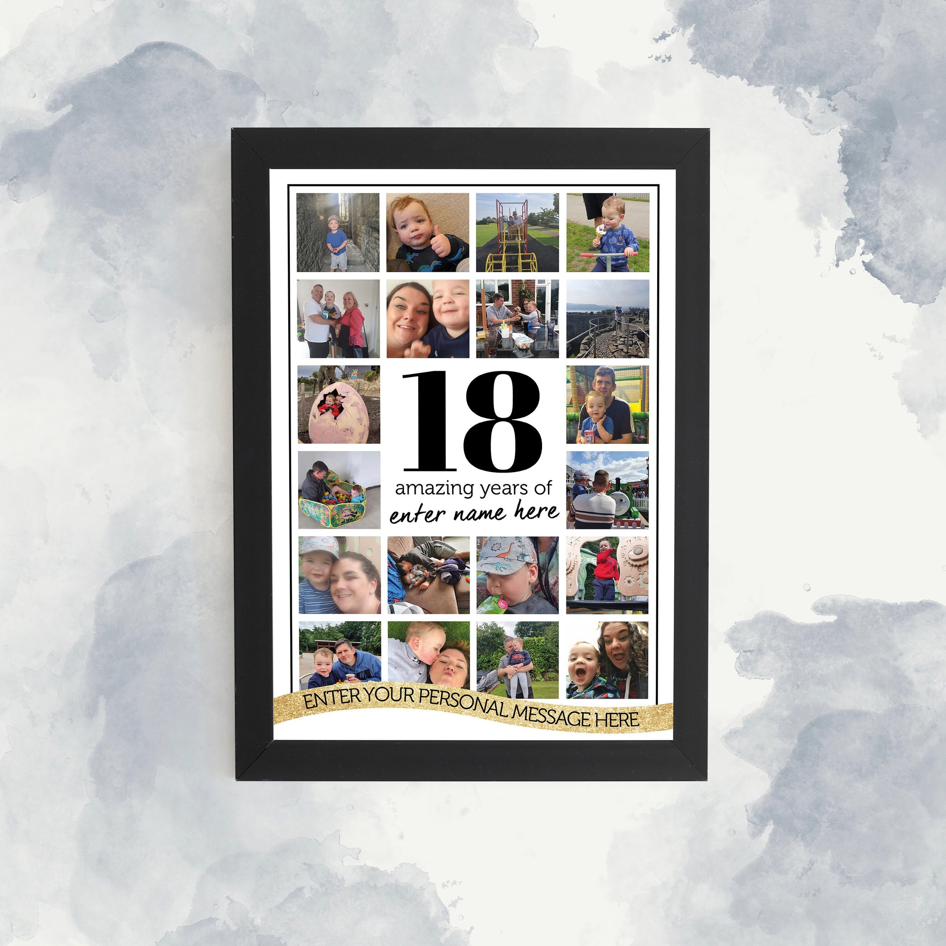 Personalised 18th Photo Collage, Photo Grid Print, Wall Art, Sentimental Framed Print, Photo Grid Art, Photo Memories, Photo Collage