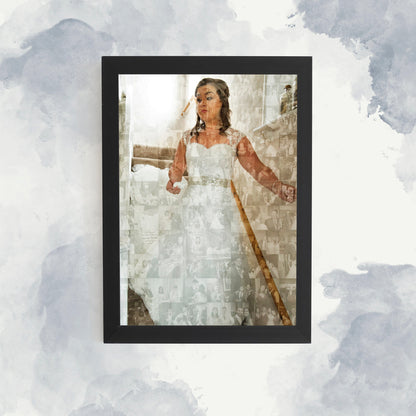 Personalised Wedding Photo Mosaic Art, Anniversary Gift Photo Collage, Couples Photo Montage, Framed Custom Collage, Personalised Artwork