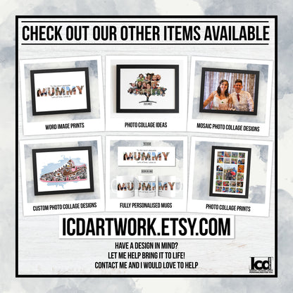 Family Tree Art Print - Personalised Photo Collage, Custom Picture Montage, Family Print Gift, Artwork, Memory Tree Décor
